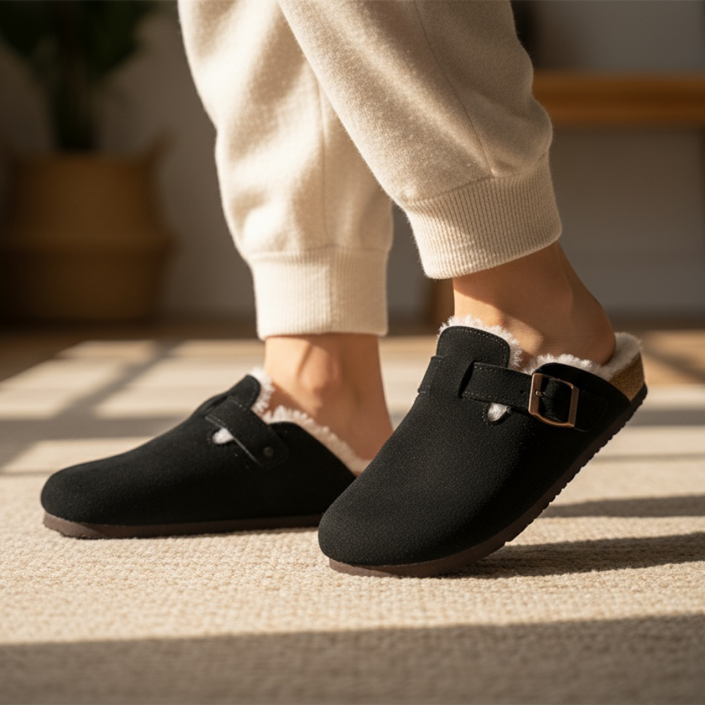 Forrow | Orthopedic Fur-Lined Suede Clogs