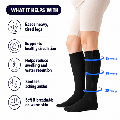 Maternity Compression Socks with Easy Side Zip